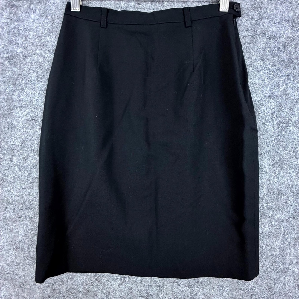 Ann Taylor Pencil Skirt Womens‎ 6 Black Wool Vintage Office Capsule Classic Slit